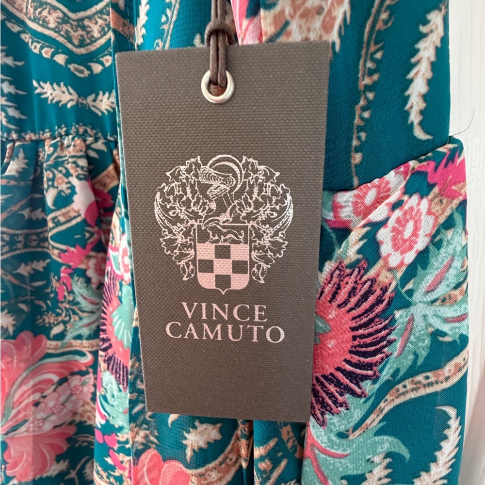 Vince Camuto Teal and Pink Floral Dress - Picture 3 of 7